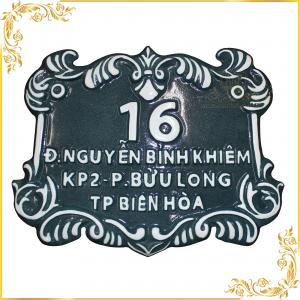 Biền số nhà nhôm đúc màu giả đá