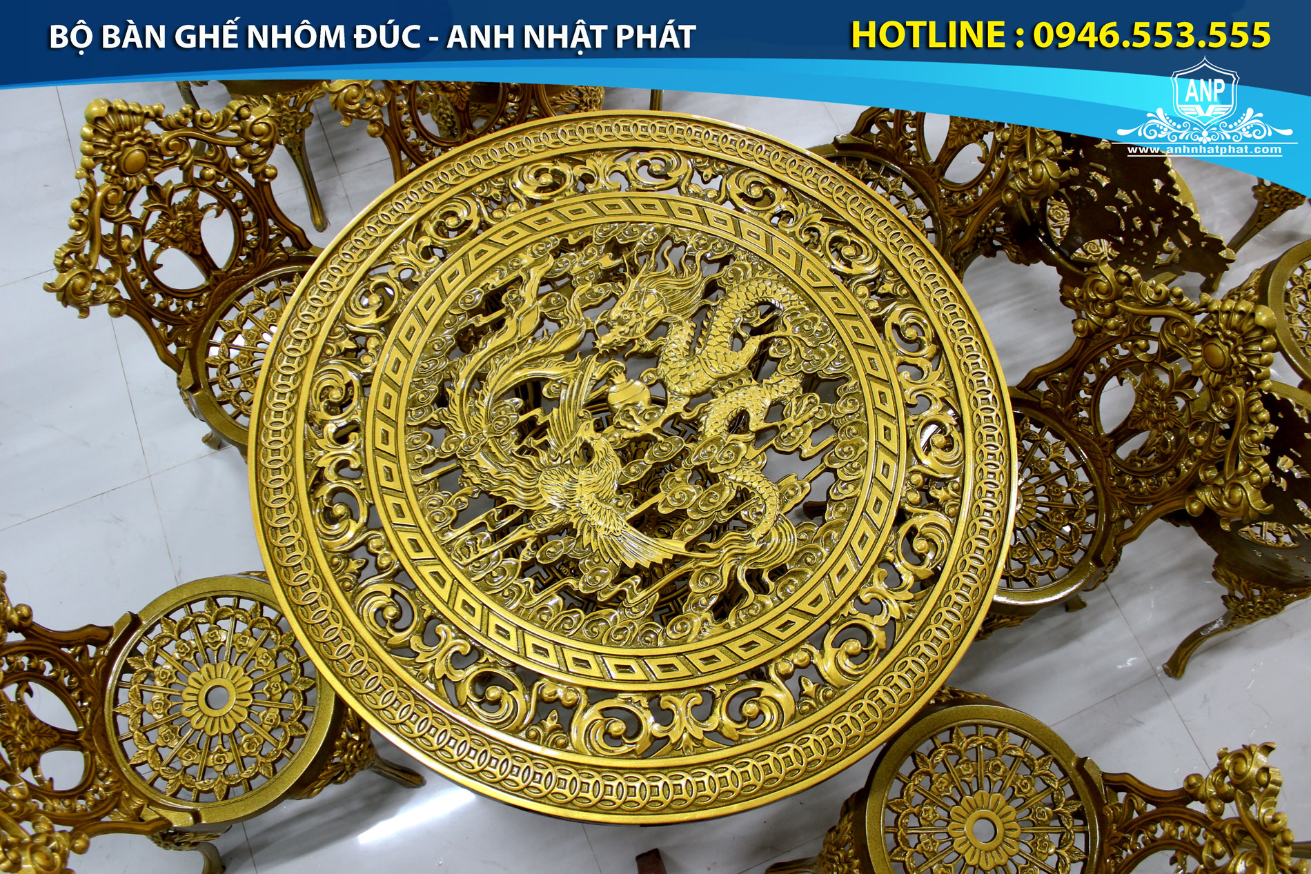 bàn ghế nhôm đúc