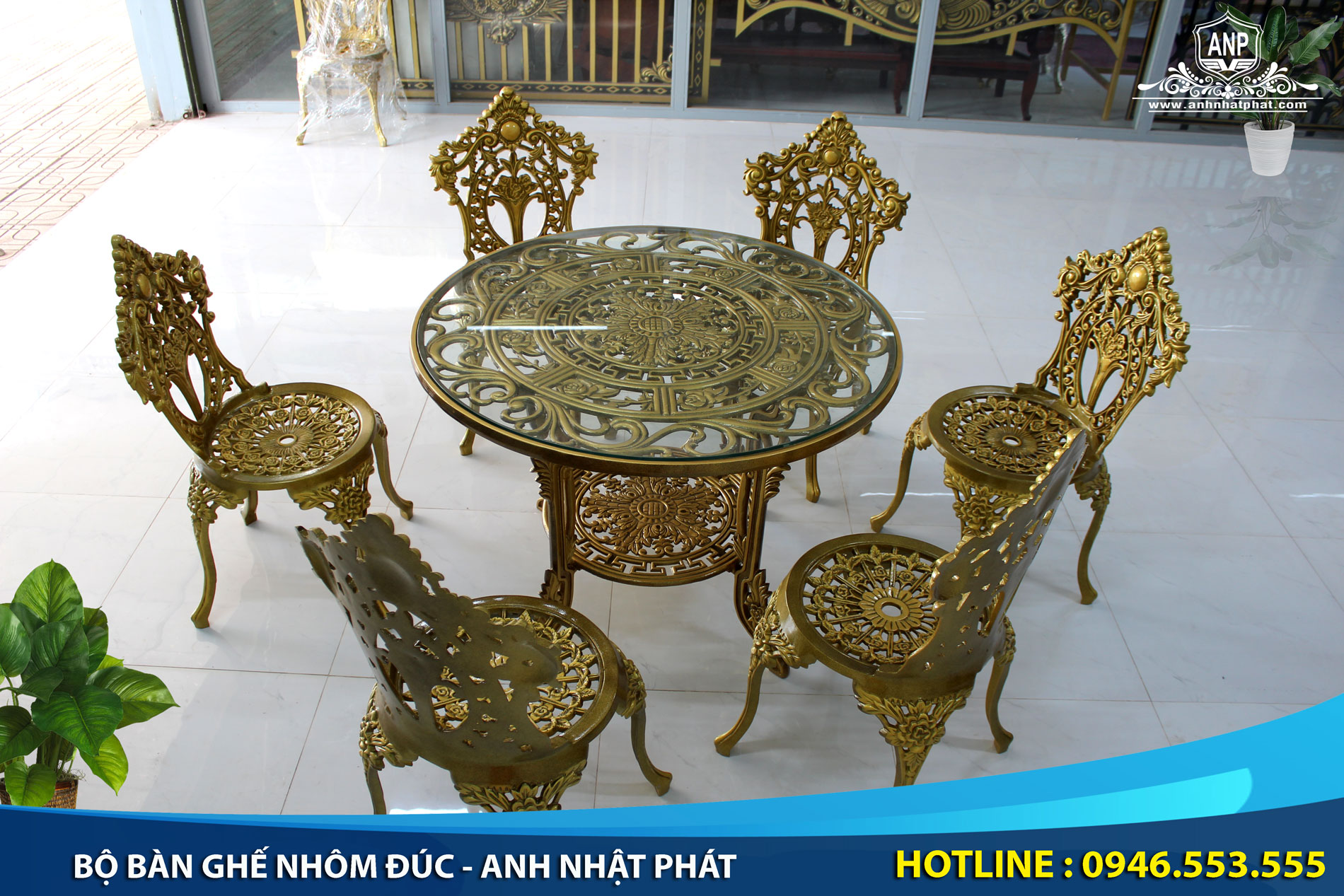 bàn ghế nhôm đúc