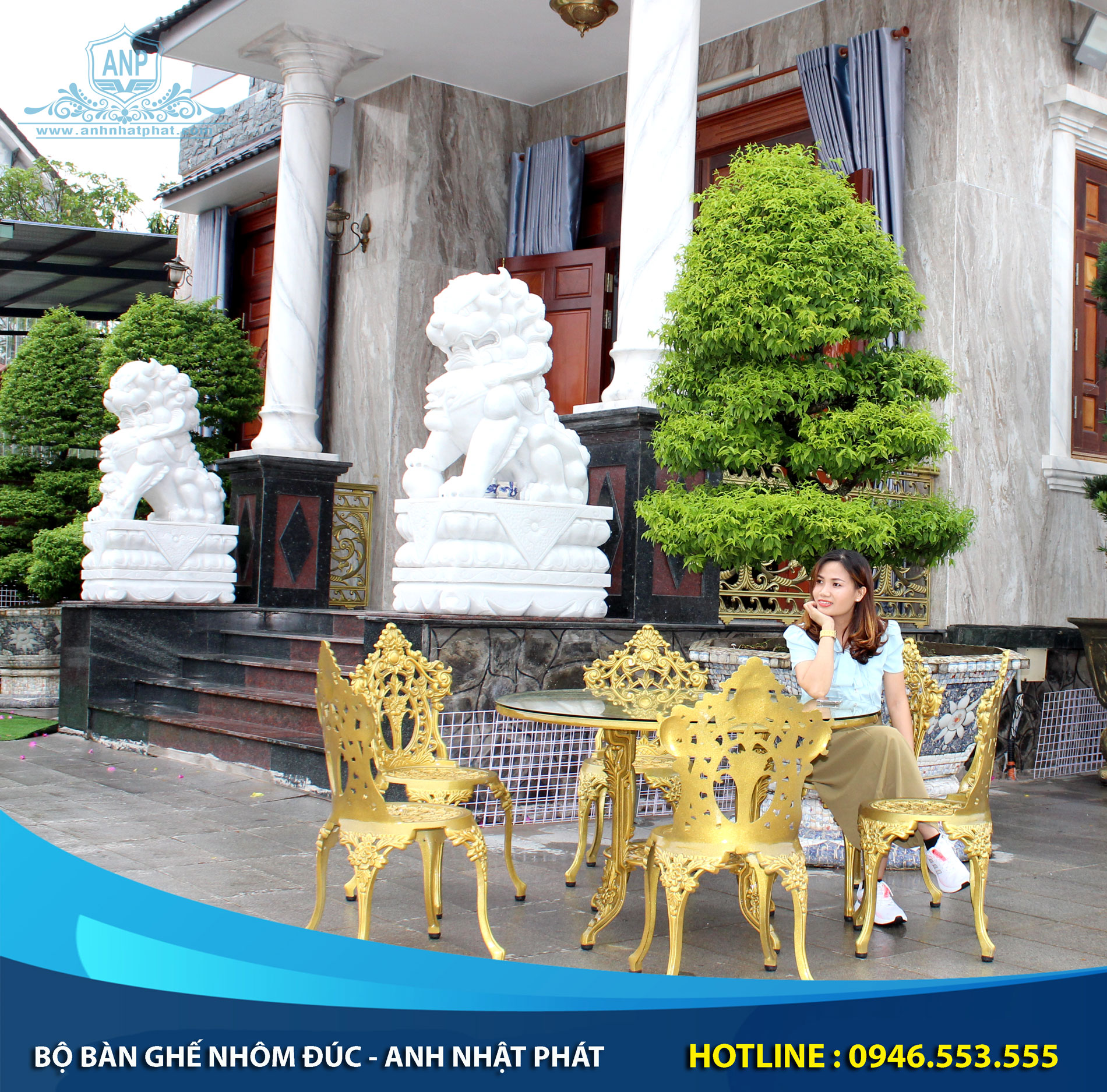 bàn ghế nhôm đúc